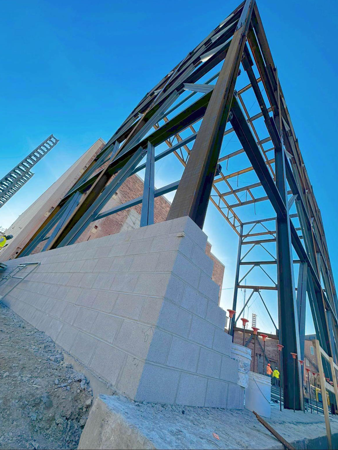 Image showing corner foundation being built up